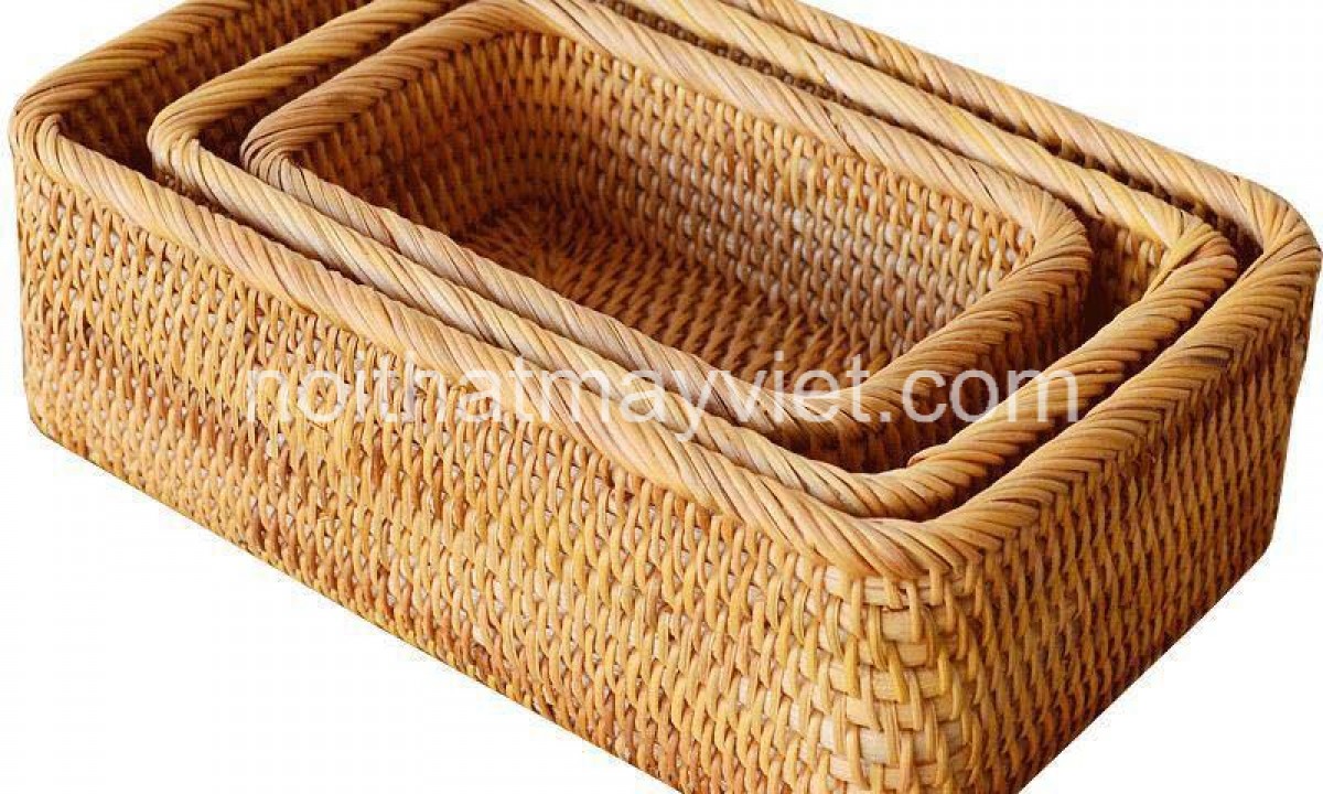 Khay Đựng Đồ Mây Tre KDMT0037
